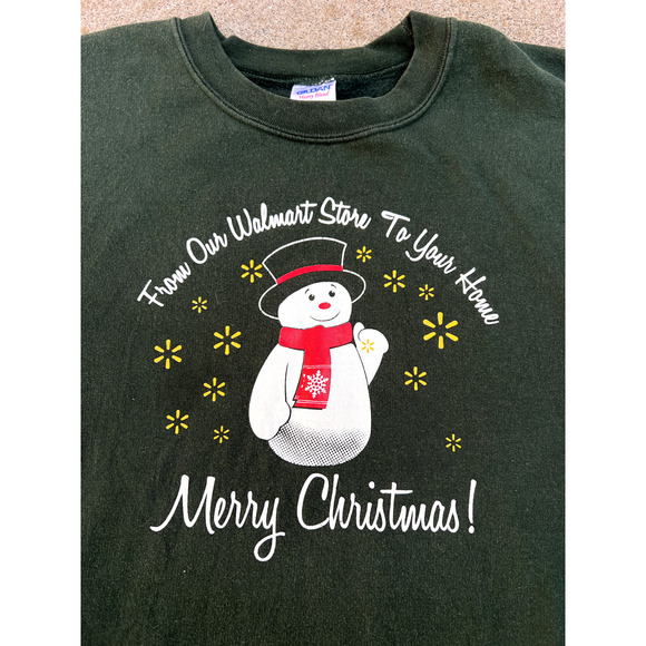 Vintage Walmart Employee Christmas Holidays Crewneck Sweatshirt Sweater Sz- 2XL - Picture 2 of 14
